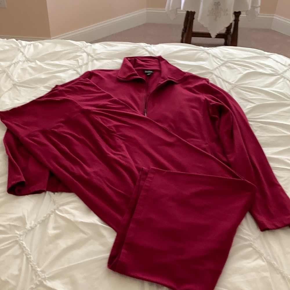 Maroon Eileen Fisher 2 Piece Warm up Suit